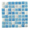 Ristrutturazione bordi piscina mosaico azzurro